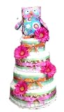 Night Owl- Print Pizzazz - Baby Shower Diaper Cake (4 Tier)