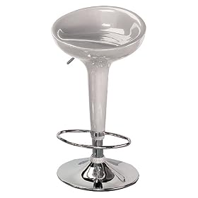Click here to buy LumiSource Scooper Barstool, Silver by LumiSource.