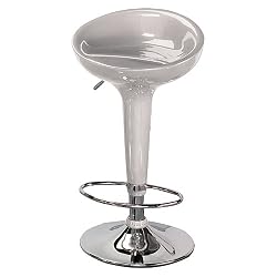 LumiSource Scooper Barstool, Silver