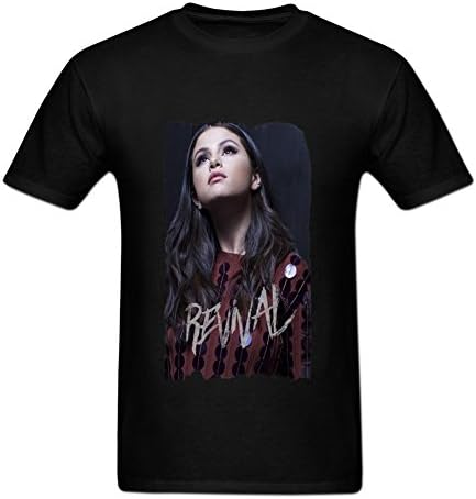 Men's Selena Gomez Revival Tour Poster Short Sleeve T Shirt XXXL Black