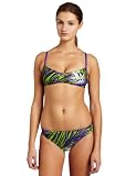 Speedo Womens Flipturns Jungle Punch Endurance Lite Clip Back 2 Piece Swimsuit, Purple/Green, 8