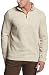 Perry Ellis Men's 1/4 Zip Mock Neck Sweater,Sandbar Heather,Small