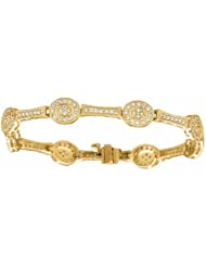 1.75 Carat Diamond Oval Cluster Round Bracelet 14K Yellow Gold