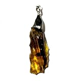Christmas Special One of a Kind Certified Genuine Honey Amber and Sterling Silver Free-shaped Pendant