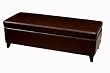 Dark Brown Leather Storage Ottoman By Wholesale Interiors