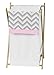 Sweet Jojo Designs Baby/Kids Clothes Laundry Hamper for Pink and Gray Chevron Zig Zag Bedding