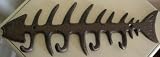 Cast Iron Fishbone Fish Bone Coat Hook Hat Wall Rack 3 Hooks