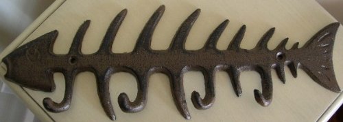 Cast Iron Fishbone Fish Bone Coat Hook Hat Wall Rack 3 Hooks Image Cast Iron Fishbone Fish Bone Coat Hook Hat Wall Rack 3 Hooks