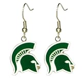NCAA Dangling Earrings - Michigan State Spartans Logo