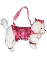 12" White Poodle Plush Handbag * In Kraft Paper Gift Box * Plush Handbag Purse Bag * Storage Wallet * White & Pink Stuffed Bag For Kids * Poodle Handbag * Great Gift For Kids * Puppy Shaped Bag