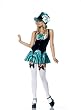 Sexy 4Pc Alice In Wonderland Tea Party Hostess Mad Hatter Halloween Costume