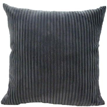 Corduroy Pillow Cases/ Throw Pillow Covers/ Couch Pillow Cases, Multiple Color Choices, 18"*18". Invisible Zip (Grey)