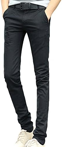 CityCloverBek Men's Slim Spring Fashion Casual Straight Leg Long Pants For Women Black 31