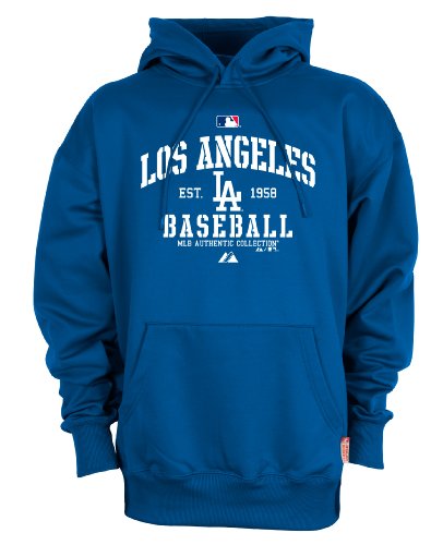 MLB Los Angeles Dodgers Adult Long Sleeve Hooded Fleece Pullover (Pro Royal, Medium)