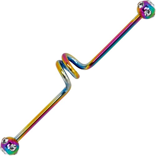 Spiral Rainbow Anodized Titanium Industrial Project Bar 42mm
