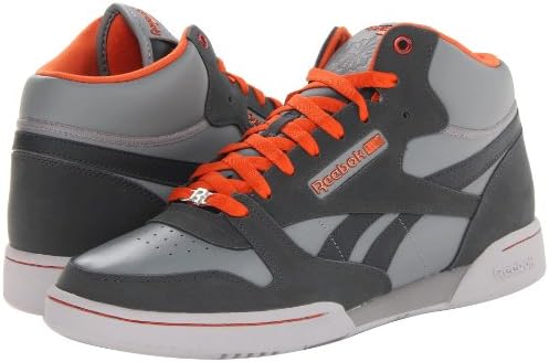 Reebok Men's CL Exertion Mid Sneaker Rivet Grey Orange Steel 12
