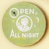 Vintage-inspired Green Nursery Clock - Open-all-night Clock 13 dia.