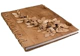 Livre d'or fleur en Ecorce Naturelle fait à la main (28cm x 35cm)