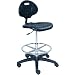 BodyBilt 1010 F1 Black Poly Plastic Stool with 7.5" Height Adjustment, 16.5" Width Backrest, 18.25" Width Seat, No Arm