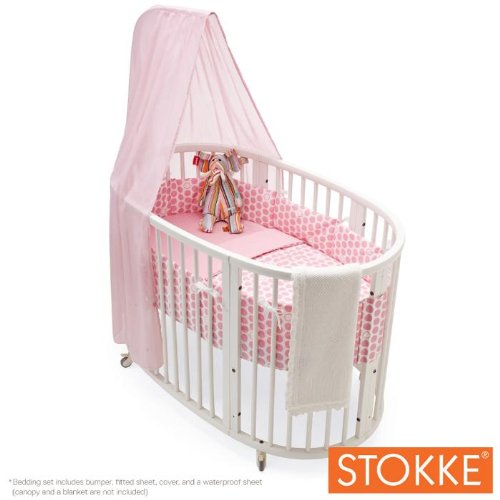 Stokke Sleepi Crib Pink Dots 4 Piece Bedding Set