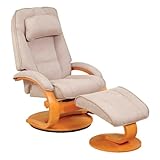 Mac Motion Chairs Model 2-Piece Recliner with Matching Ottoman with Maple Frame