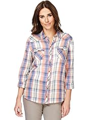 Indigo Collection Pure Cotton Sunset Checked Shirt