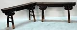 RB1002X-Carved Chinese Antique Gate Bench - circa 1800-1850 - Northern China - Northern Elm Yumu - Ant