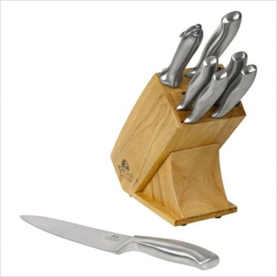 Chicago Cutlery 8-Pc. Block Set - Polished Stainless Steel Handles 1064531
