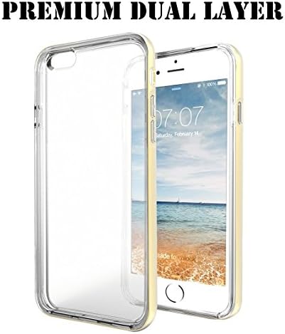 iPhone 6s Dual Layer Case,JARATECH PREMIUM Aluminum BUMPER+Flexible Crystal Clear Cover,Perfect Fit,360 Degree Ultimate Protection for iPhone 6s (2015)/ iPhone 6 (2014)(Champagne Gold)