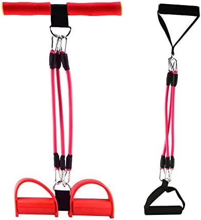 Resistance Exercise Latex Tension Bands - Fitness Equipment Fit for Situps Stretching and Chest Expander - Set of 3 (Red)