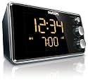 Philips AJ 3551 Radiowecker (FM-Tuner, LED-Anzeige) schwarz/silber