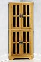 Single Storage Cabinet Corner Glass 23.5"w Light Oak