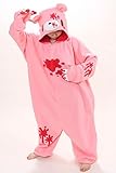 Pink Anime Pokemon Violent bear Cosplay Costume Polar Fleece Pajamas Party Sheepwear Onesie (Size S)