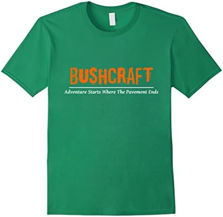 Men's Bushcraft Adventure Starts Where The Pavement Ends T-shirt 2XL Kelly Green