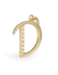 Cubic Zirconia Letter D Initial Pendant (14KT,0.90G)
