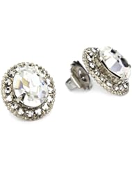 Sorrelli "Pewter" Silver-Tone Crystal Halo Earrings