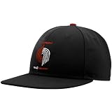 Portland Trail Blazers Black Mitchell & Ness Hardwood Classics Basic Logo Fitted Hat