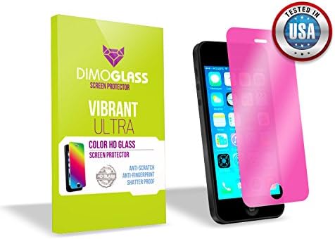 iPhone 5s Vibrant Pink Screen Protector Tempered Glass-Sapphire HardnessLifetime Replacement Program [No Questions Asked], Bubble Free Best Iphone Tempered Glass Screen Protector - The Only Reusable Screen Protector - You Break It, You Lose It, We Replace It - It Fits Iphone 5 Iphone 5s Iphone 5c