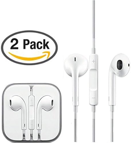 iPowerdirect® 2 Pack Earpods iPhone iPod iPad Highest Quality Sound For OEM Replacement Headphones Earphones With Remote Control Mic Volume For New iPhone SE iPhone 6 6S Plus 5S 5 5c 4S 4