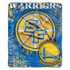 Golden State Warriors NBA 50x60 Raschel Plush Throw Blanket Bedding - Dropdown Series