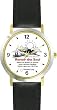 Habit 7 - Renew the Soul (English Text) - DELUXE TWO-TONE WATCH from THE 7 HABITS - WATCH COLLECTION BY WATCHBUDDY&reg; - Arabic Numbers - Black Leather Strap-Size-Children's Size-Small ( Boy's Size & Girl's Size )
