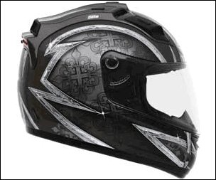 Gmax GM68 Crusader Helmet with LED - Dark silver/titanium, Large