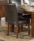 Homelegance Faux Leather Parson Chair - Black - Set of 2