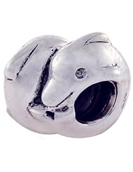 Biagi Double Dolphin Jumping Sterling Silver Bead, Pandora Compatible