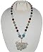 Jewelry Necklace In Sterling Silver With Black Multi Gemstone Beads Handcrafted Jewelry 16 inches