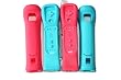 Wii MotionPlus Silicone Skin Jacket Glove 4 Pack - Blue & Pink Bundle (for old version Wii Controller)