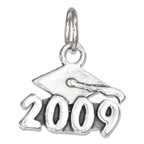 STERLING SILVER "2009" GRADUATION CAP CHARM