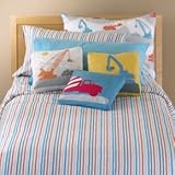 Kids Bedding: Kid Multi Stripe Construction Pattern Bedding