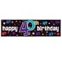 The Party Continues 40th Metallic Giant Sign Banner 65in x 20in
