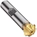 Niagara Cutter CH126 Single Angle Shank Type Chamfering Cutter, High Speed Steel, TiN Coated, Weldon Shank, 45 Degree Angle, 1/2" Cutter Diameter, 8 Tooth, 1/8" Width